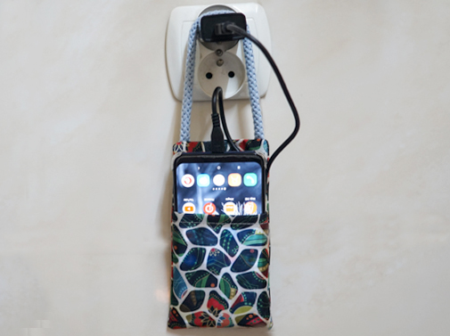 Hanging phone case and cable holder 45