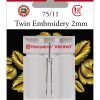 HUSQVARNA® VIKING® Twin Embroidery Needle – 2.0 mm, Size 75/11
