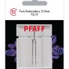 PFAFF® Twin Embroidery Needle 2mm Size 75/11 – 1-Pack