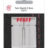 PFAFF® Twin Stretch Needle 2.5 mm Size 75/11 – 1-Pack